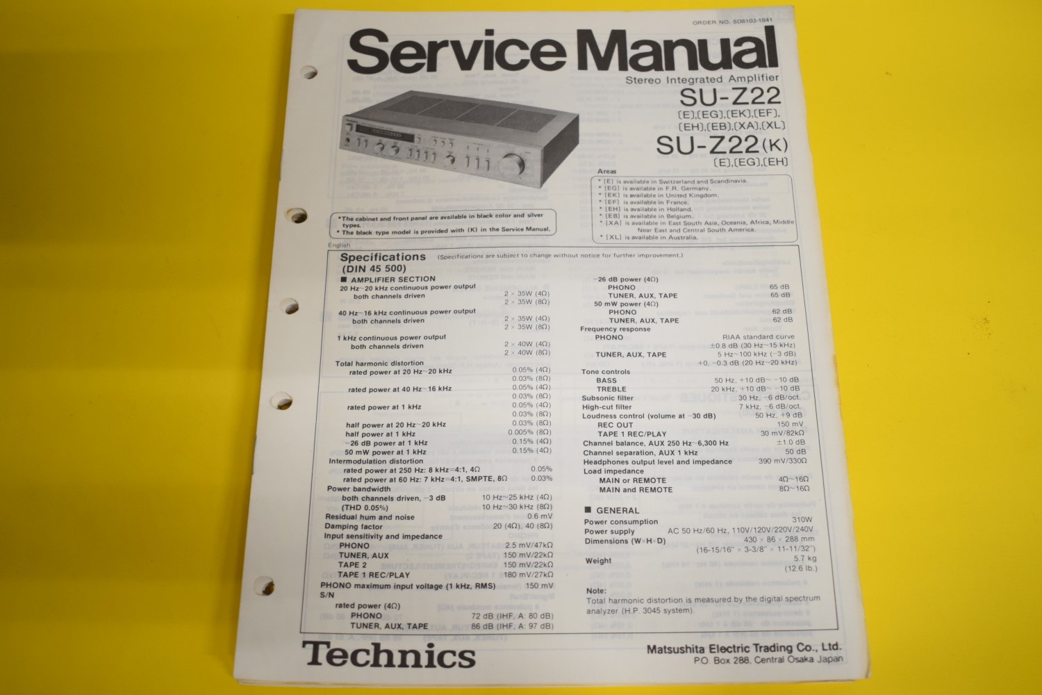 Technics SU-Z22 Versterker Service Manual