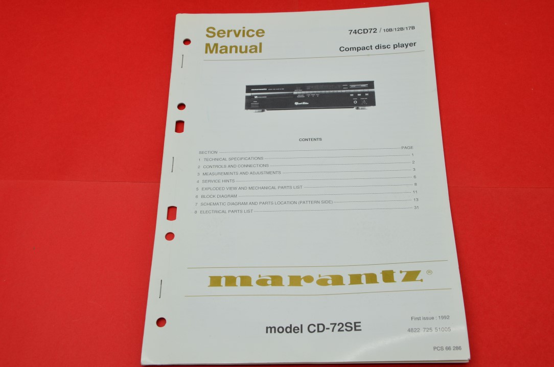 Marantz 74CD72 CD-Speler Service Manual