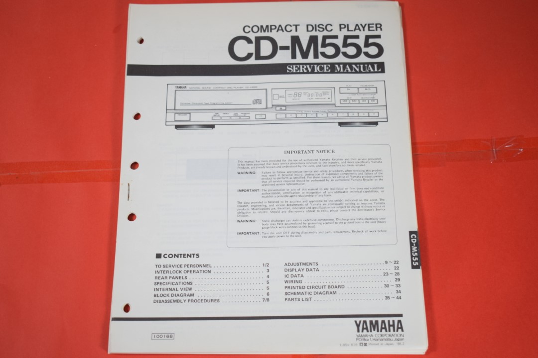 Yamaha CDM-555 CD-Speler Service Manual