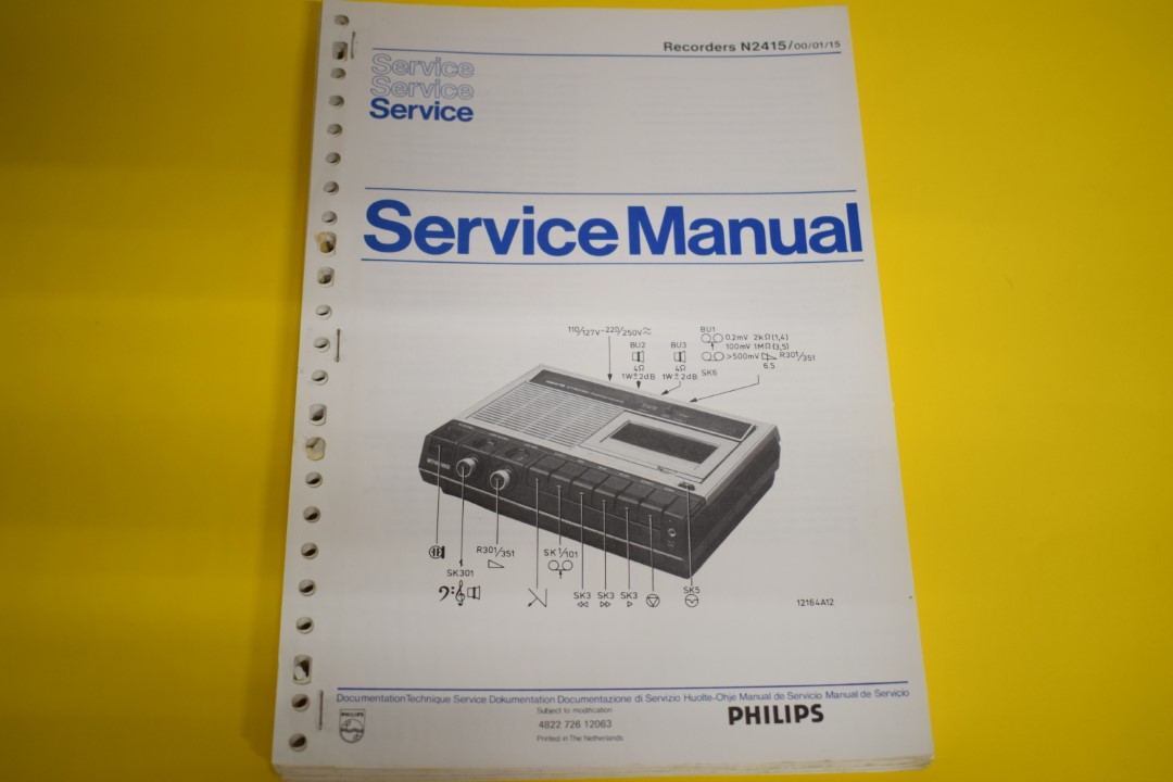 Philips N2415 cassettedeck Service Manual