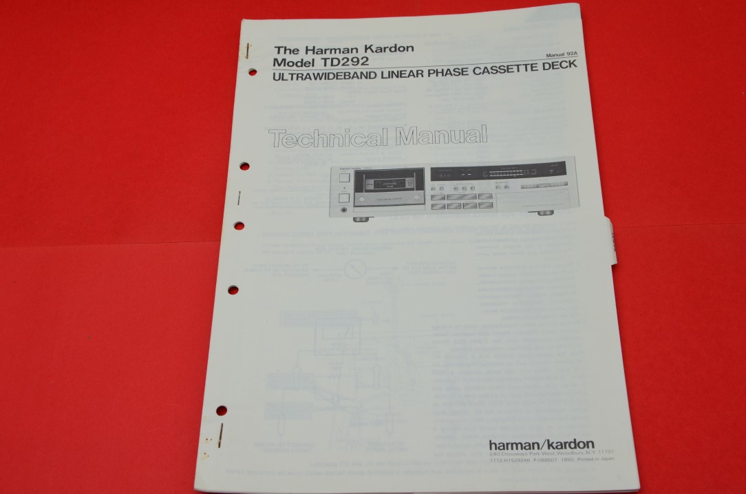 Harman Kardon TD292 cassettedeck Service Manual