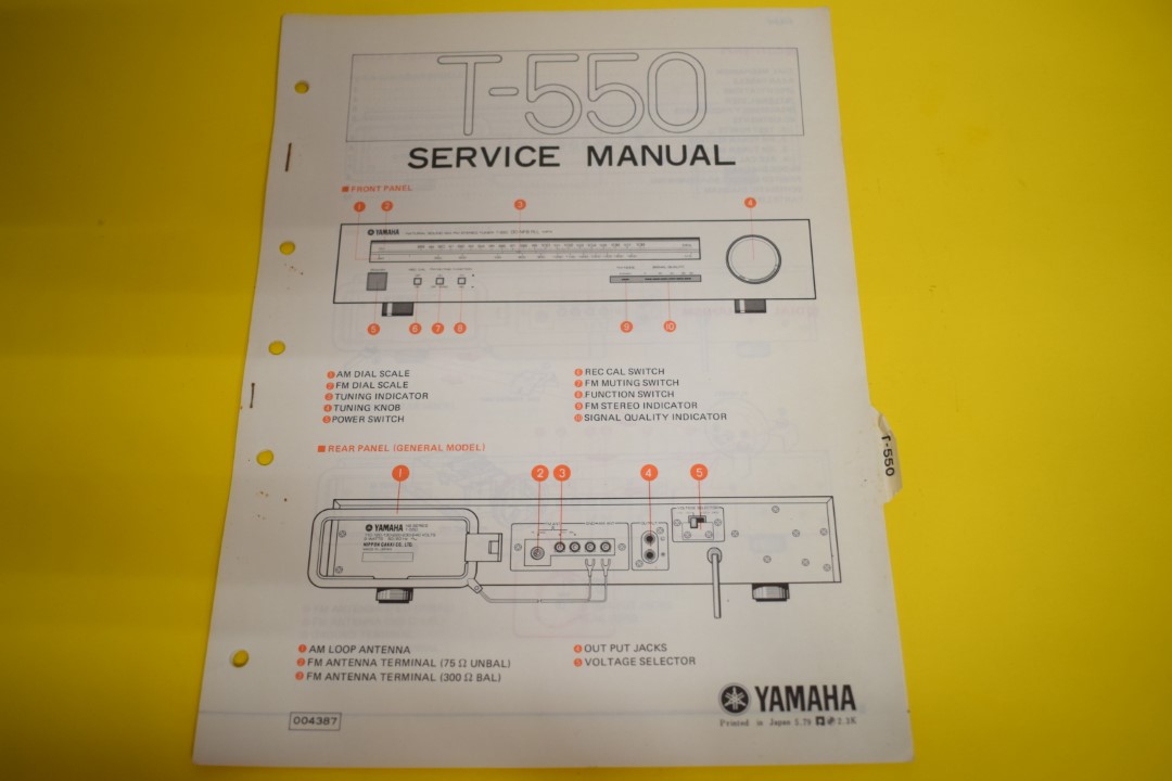 Yamaha T-550 Tuner Service Manual