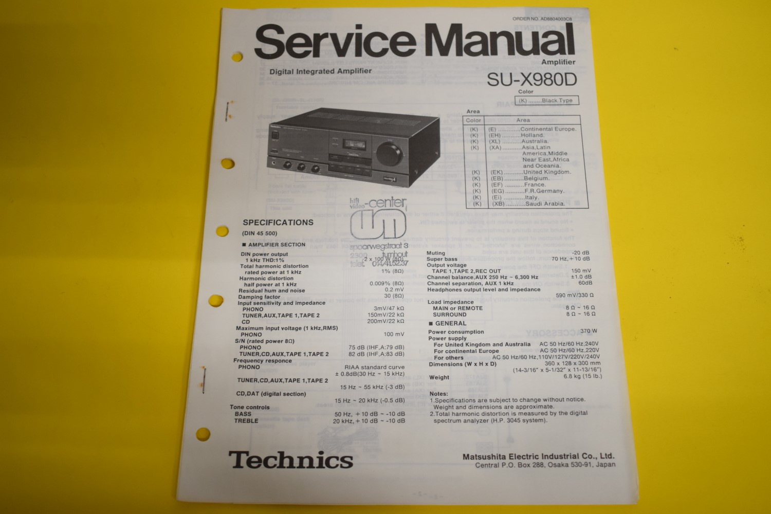 Technics SU-X980D Versterker Service Manual