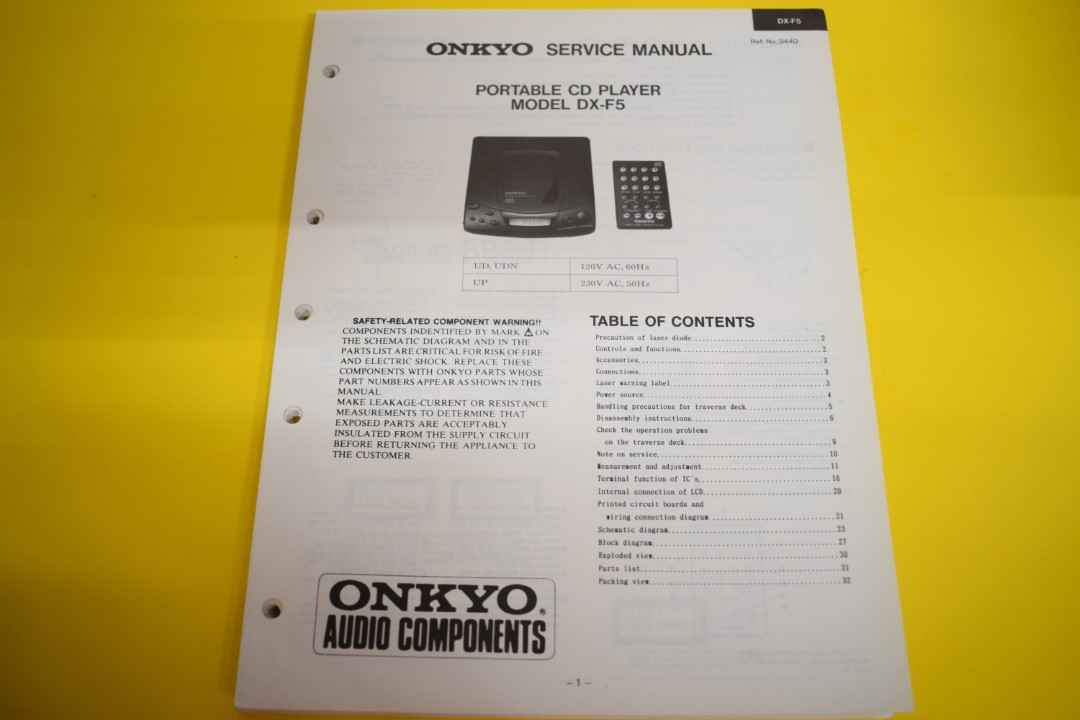 Onkyo DX-F5 CD-Speler Service Manual