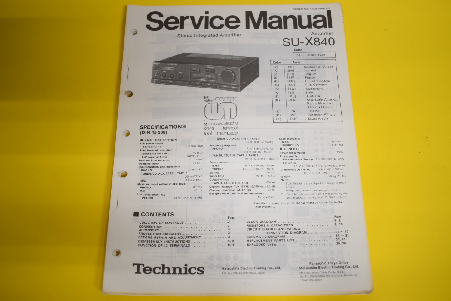 Technics SU-X840 Versterker Service Manual