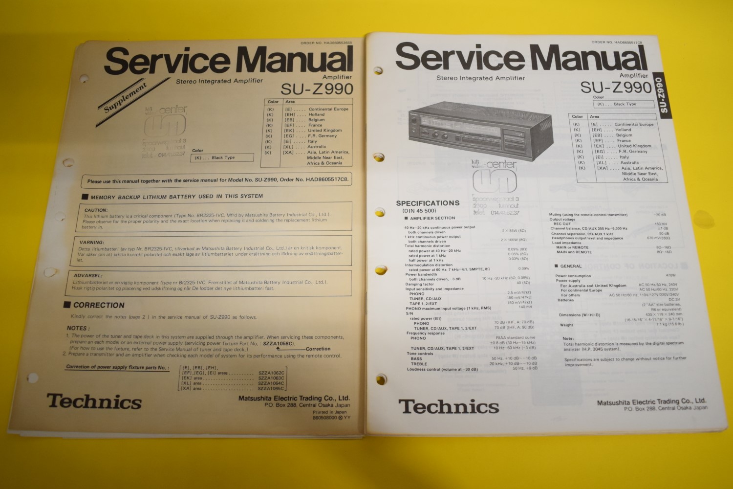 Technics SU-Z990 Versterker Service Manual