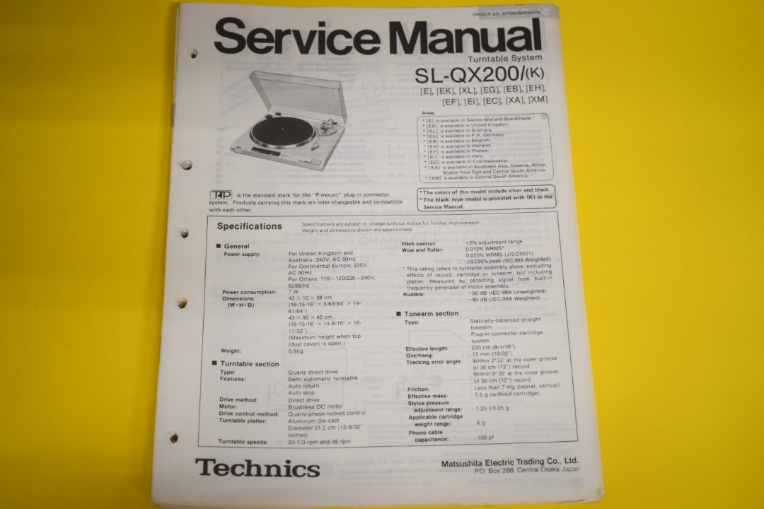 Technics SL-QX200 Platenspeler Service Manual