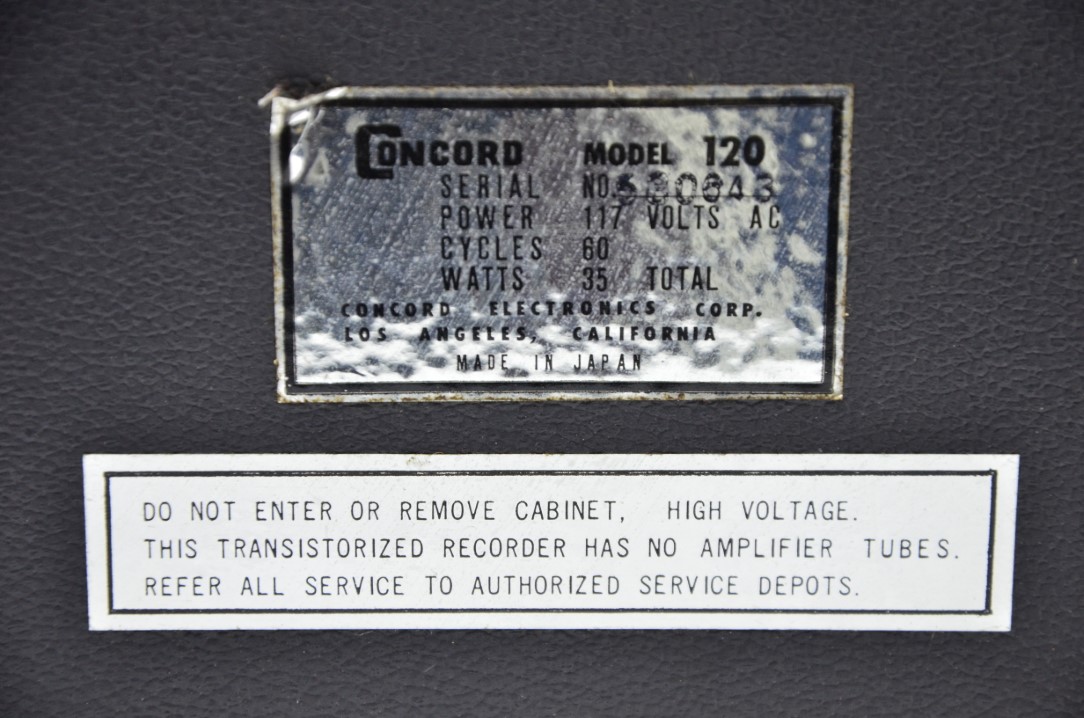 Concord Model 120 Draagbare Bandrecorder