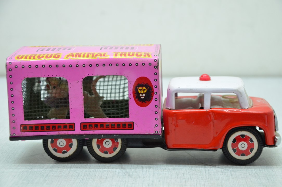 Tinnen speelgoed: Frictie Circus Animal Truck