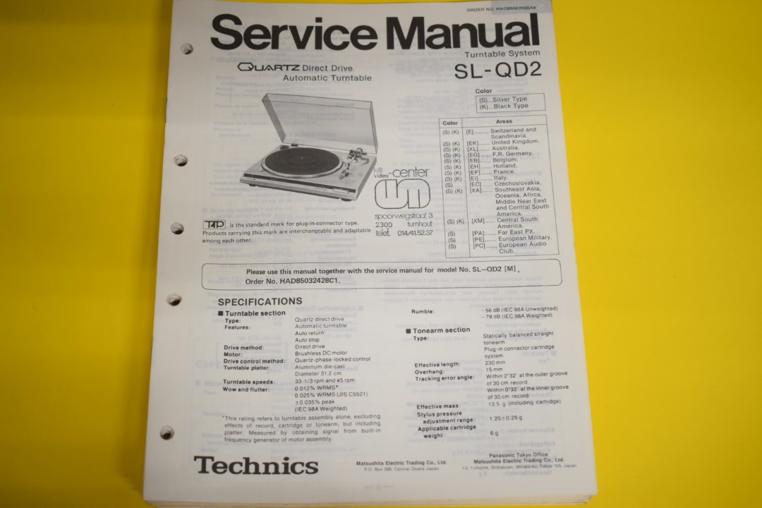 Technics SL-QD2 Platenspeler Service Manual