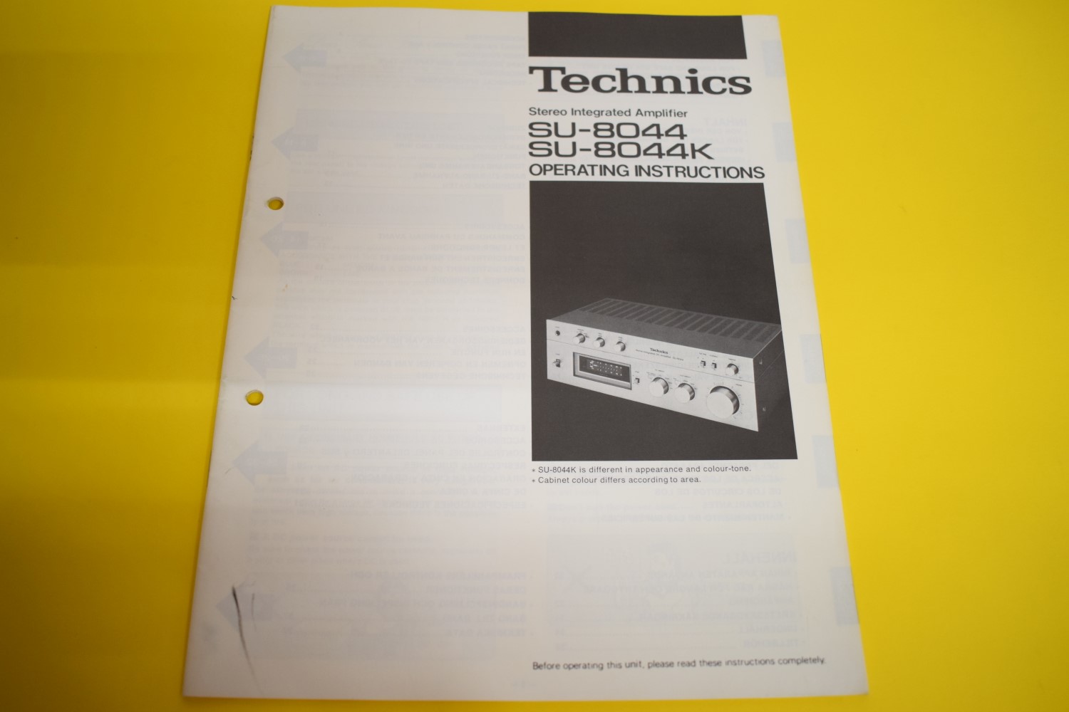 Technics SU-8044/SU-8044K Versterker Gebruikershandleiding