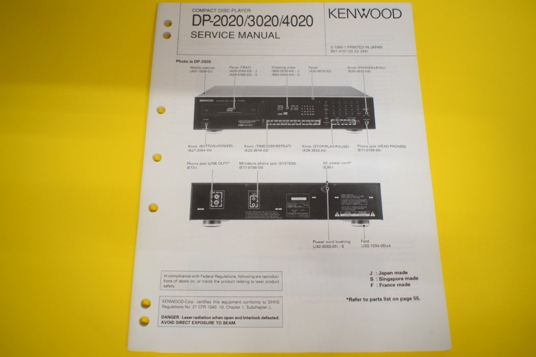 Kenwood DP-2020/3020/4020 CD-Speler Service Manual
