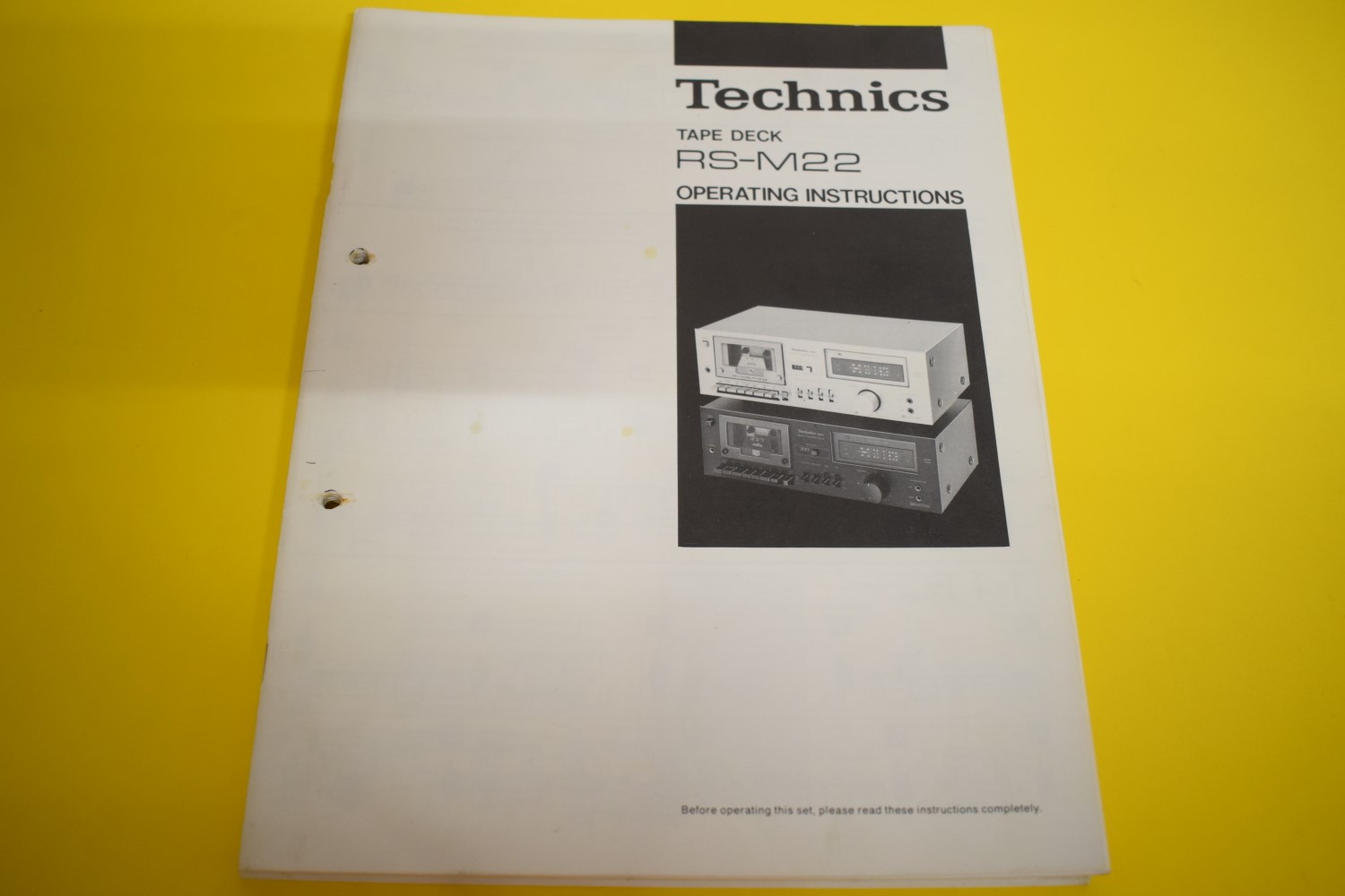 Technics RS-M22 cassettedeck Gebruikershandleiding