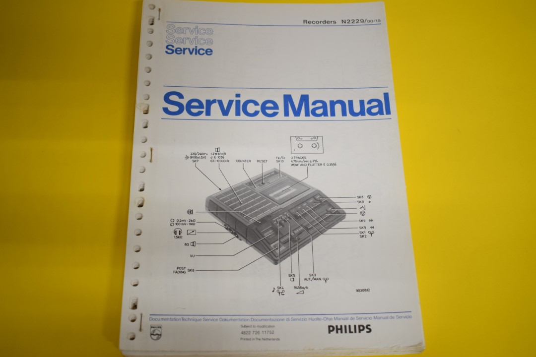 Philips N2229 cassettedeck Service Manual