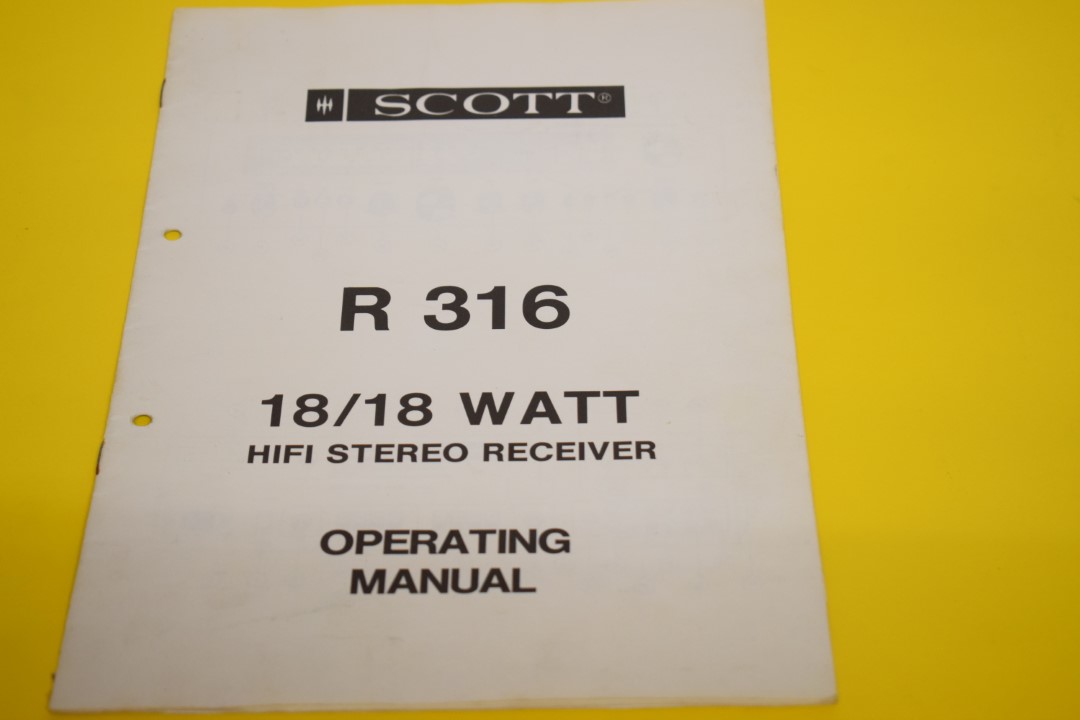 Scott R 316 Stereo Receiver Gebruikershandleiding