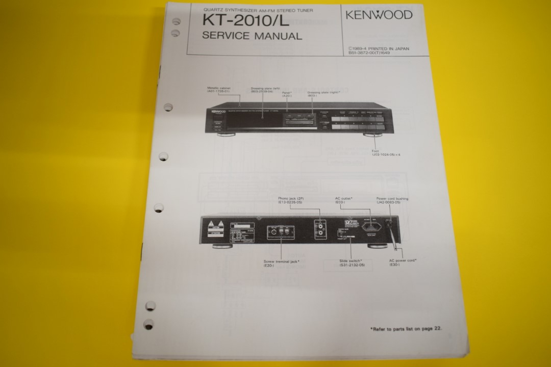 Kenwood KT-2010/L Tuner Service Manual