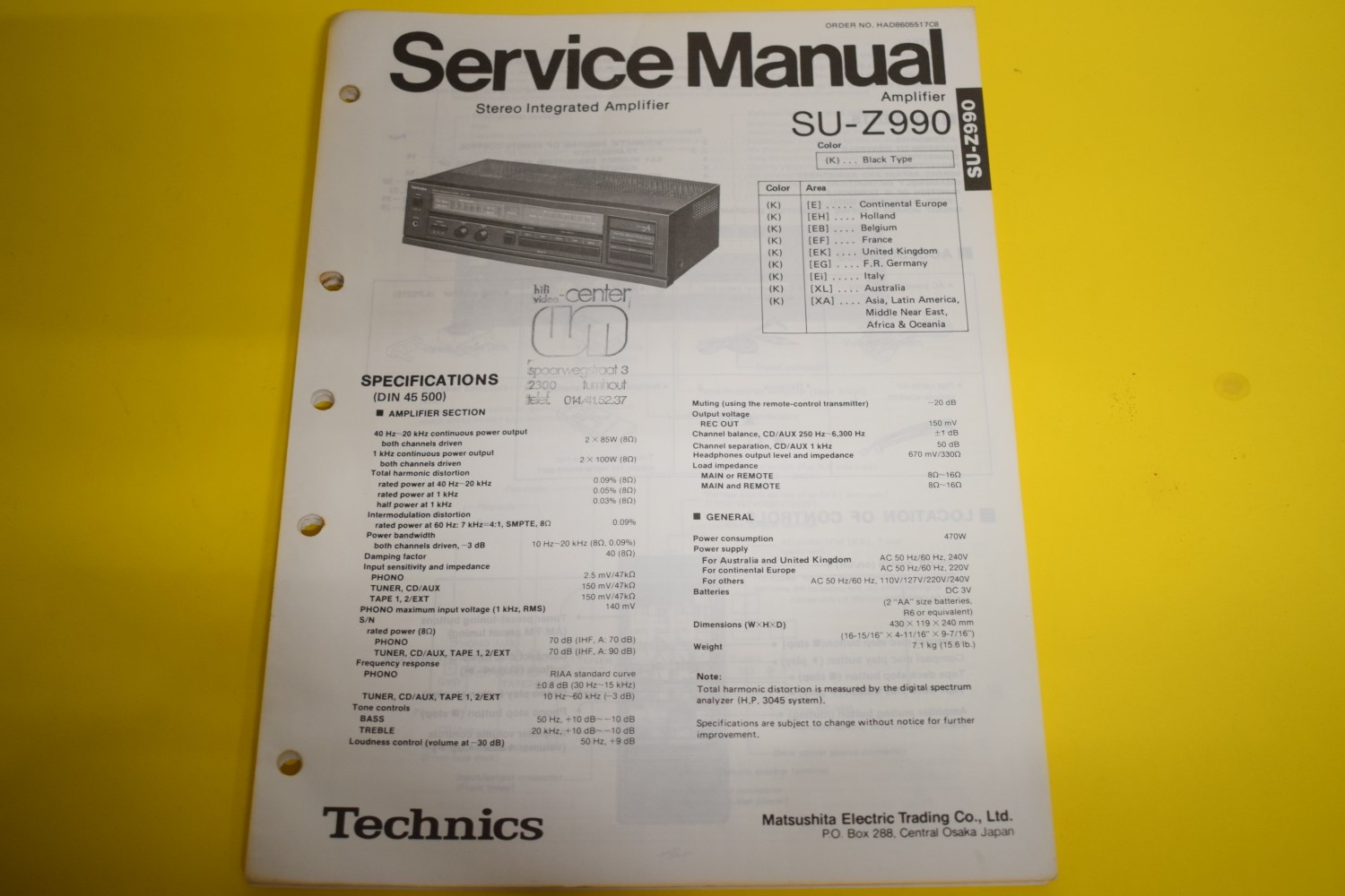 Technics SU-Z990 Versterker Service Manual