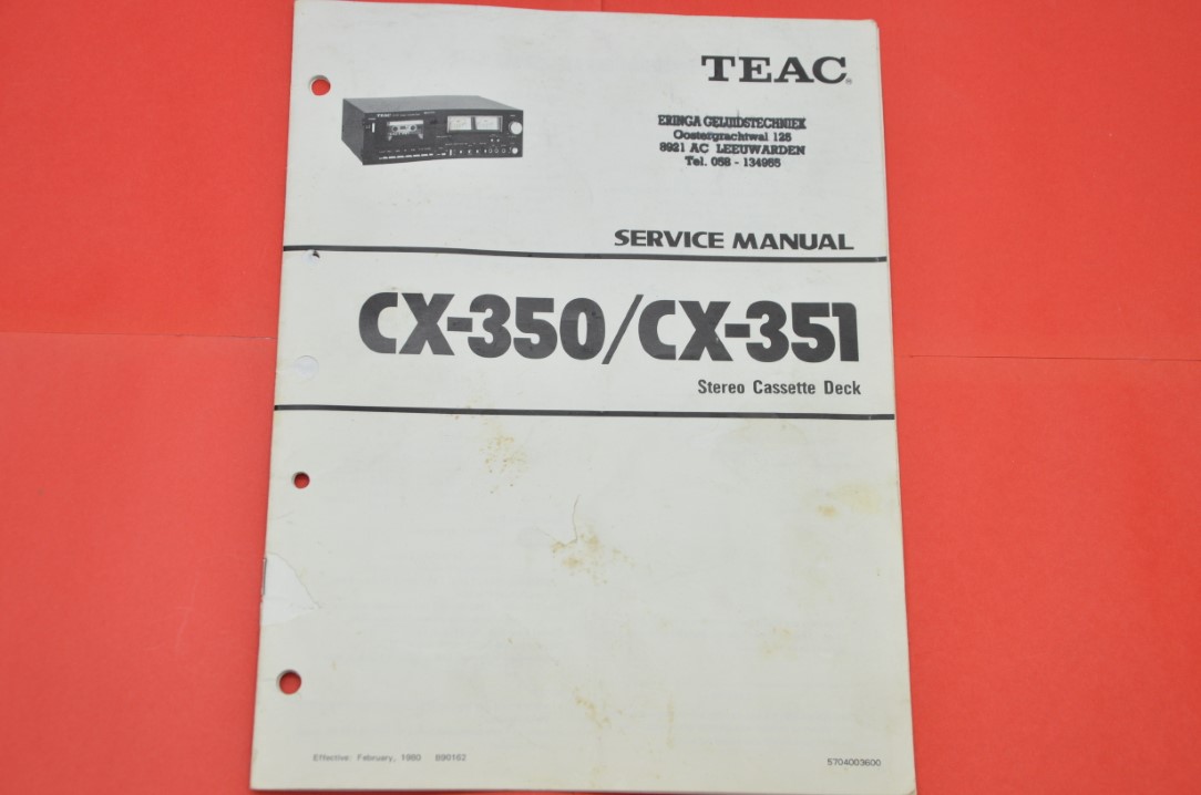 Teac CX-350/CX-351 Stereo cassettedeck Service Manual