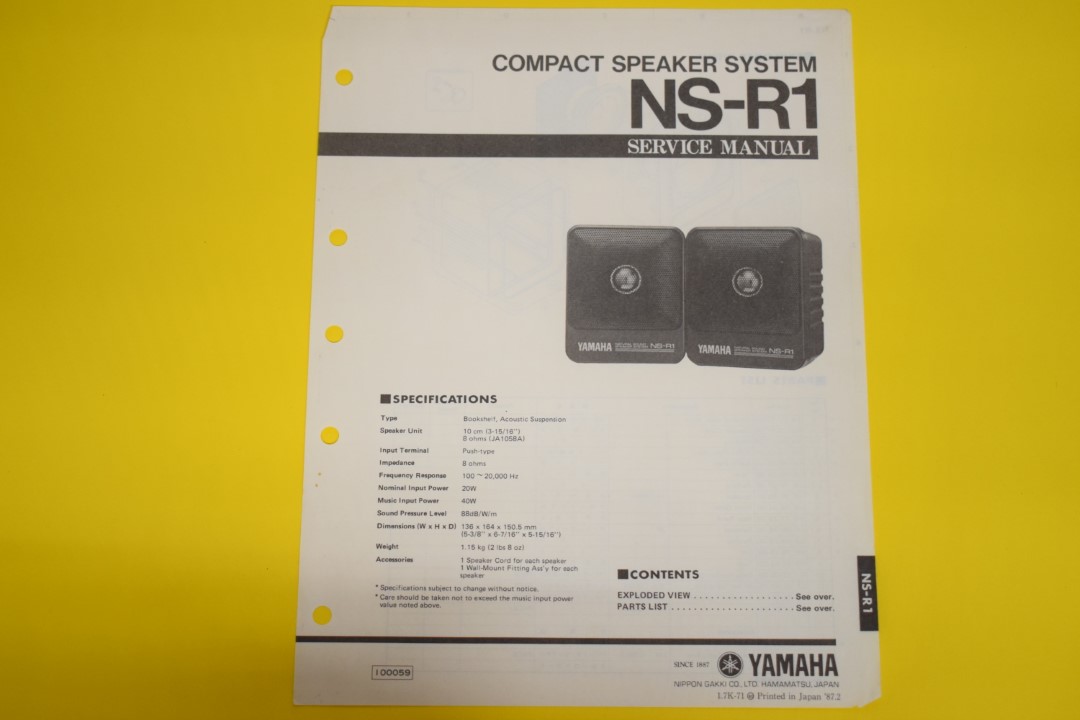 Yamaha NS-R1 Luidsprekerset Service Manual