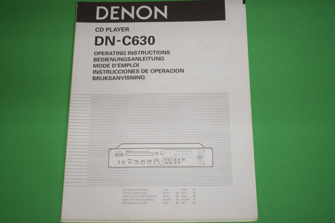Denon DN-C630 CD Speler Gebruikershandleiding