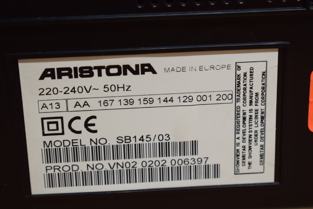 Aristona SB145 VCR Videorecorder met Afstandsbediening
