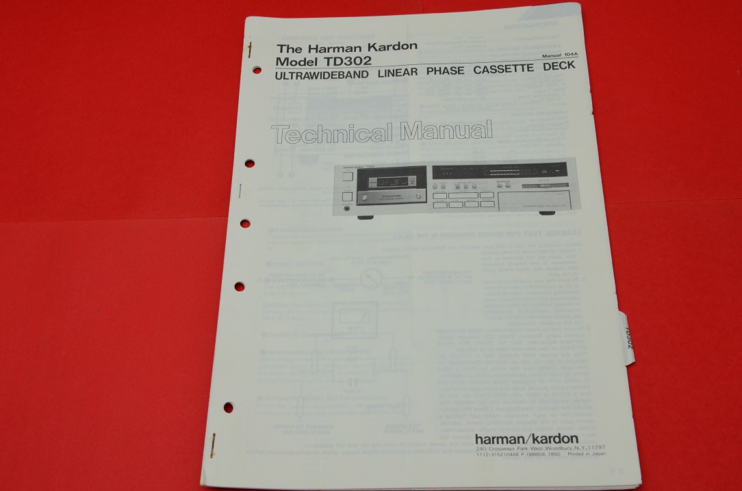 Harman Kardon TD302 cassettedeck Service Manual