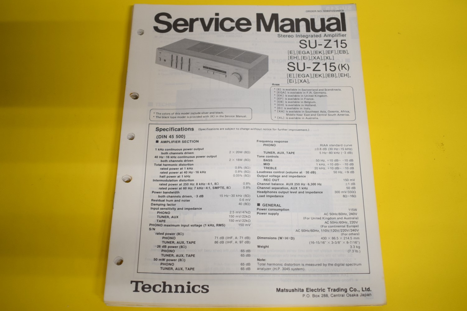 Technics SU-Z15 Versterker Service Manual