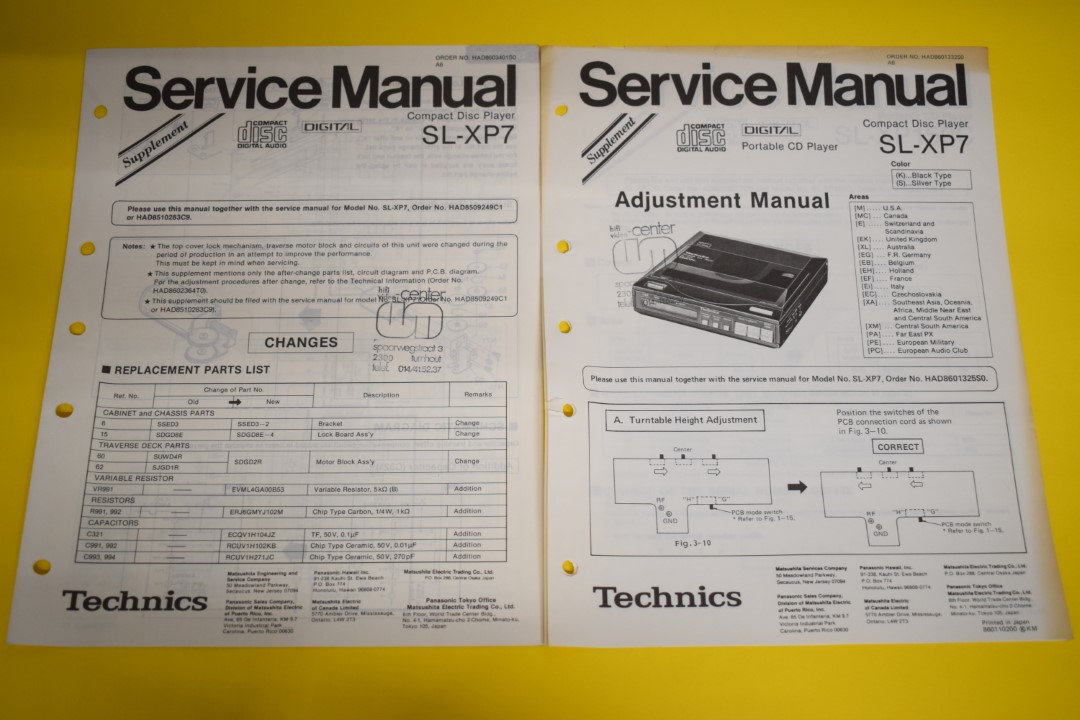 Technics SL-XP7 Draagbare CD-Speler Service Manual