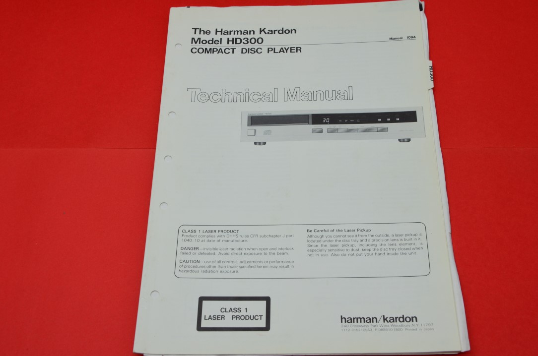 Harman Kardon HD300 CD-Speler Service Manual