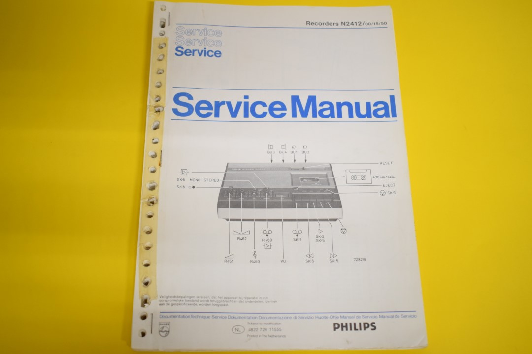 Philips N2412 cassettedeck Service Manual