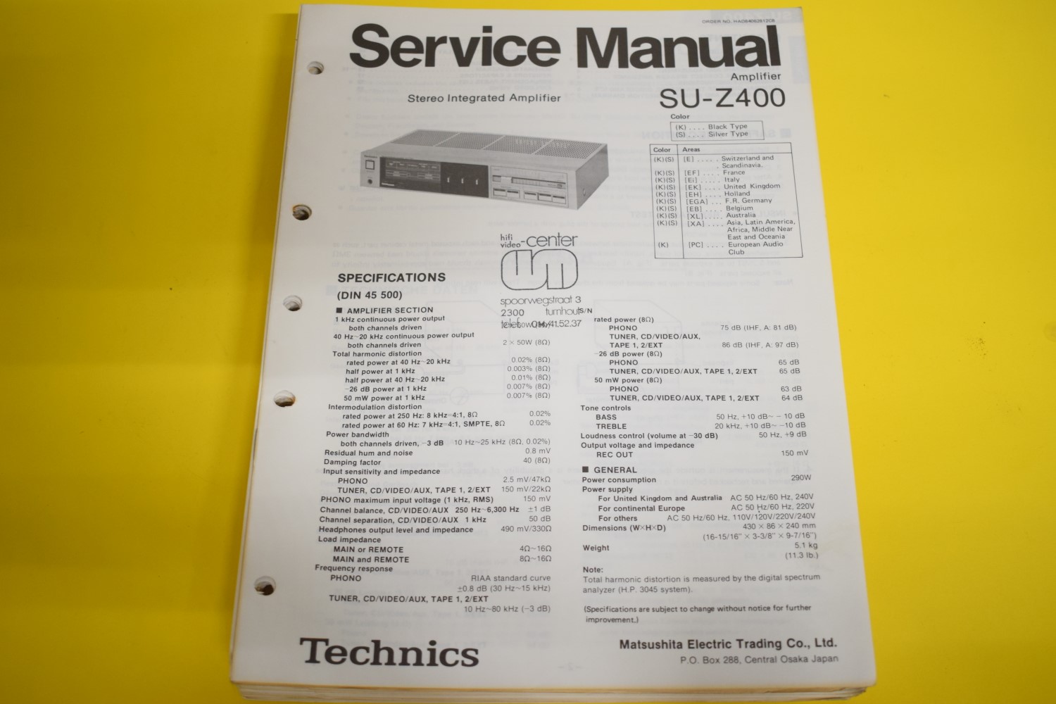 Technics SU-Z400 Versterker Service Manual