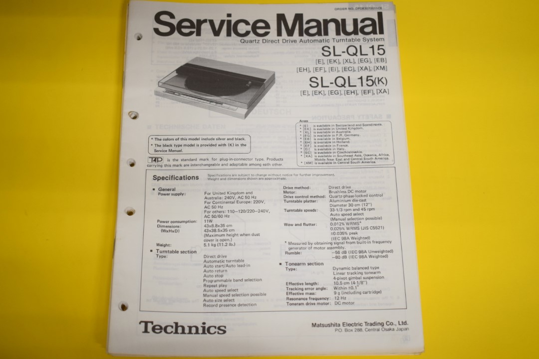 Technics SL-QL15 Platenspeler Service Manual