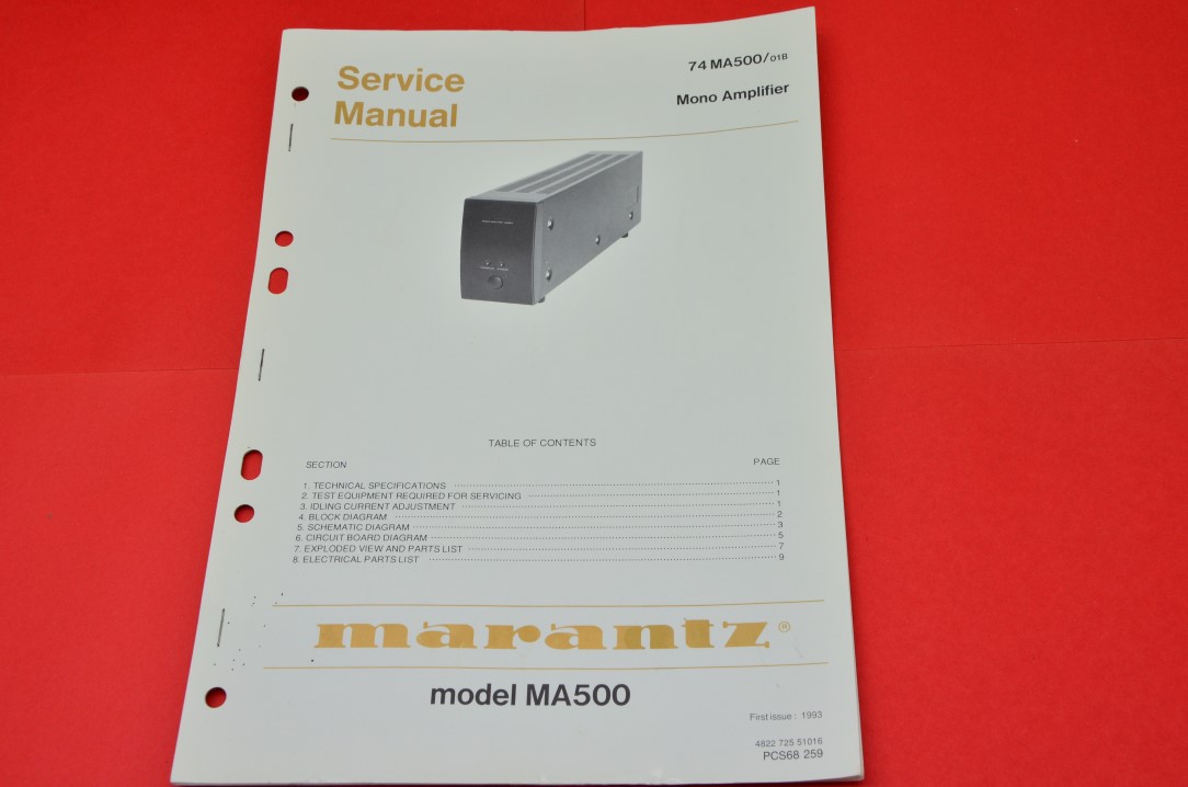 Marantz 74MA500 Mono Versterker Service Manual
