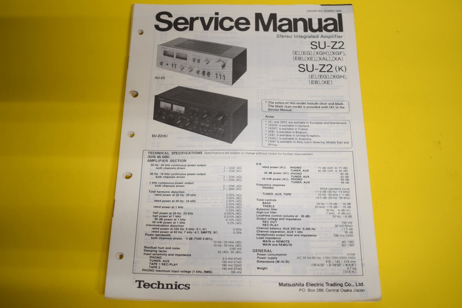 Technics SU-Z2 Versterker Service Manual