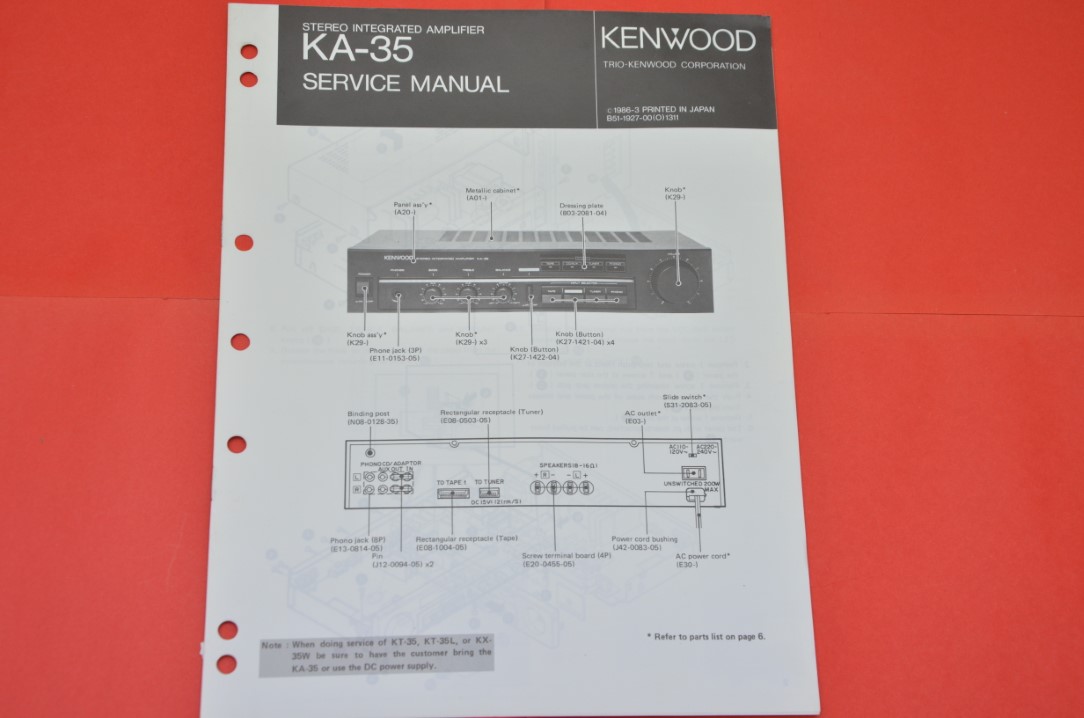 Kenwood KA-35 Versterker Service Manual