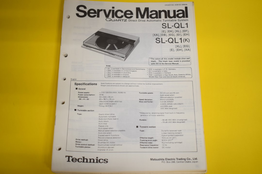 Technics SL-Q1 Platenspeler Service Manual