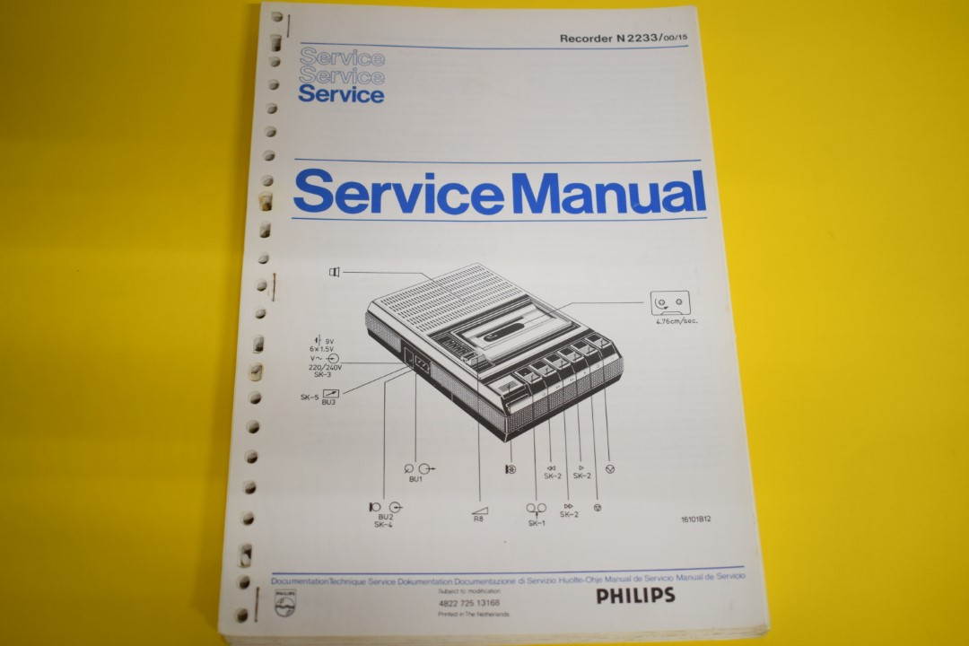 Philips N2233 cassettedeck Service Manual