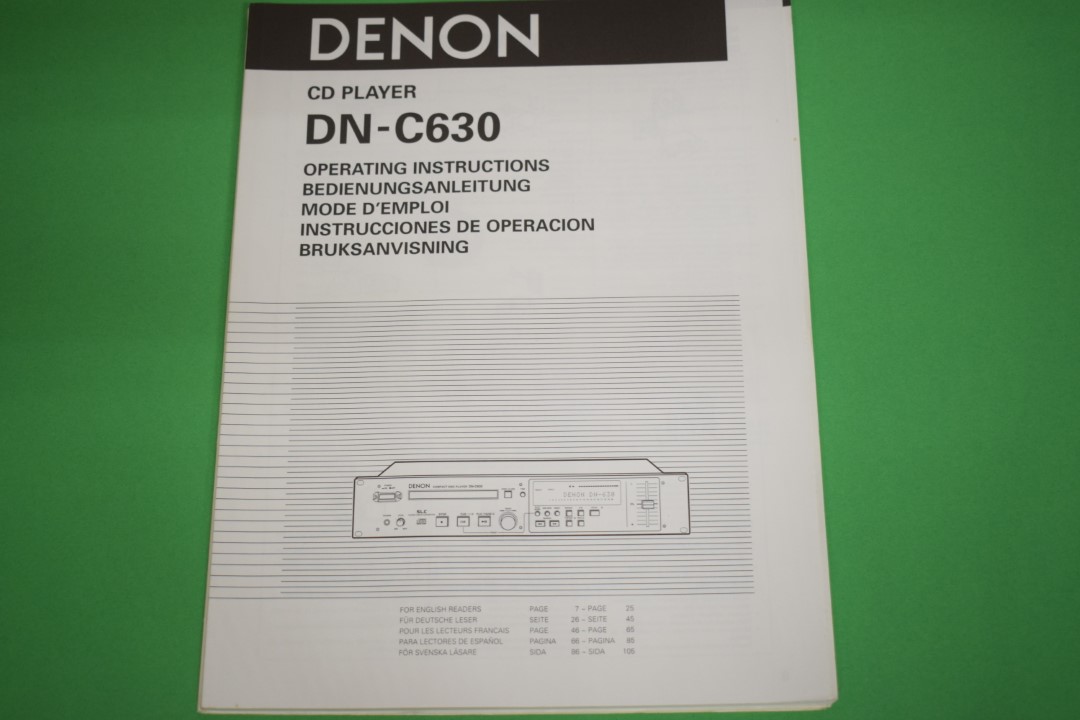 Denon DN-C630 CD Speler Gebruikershandleiding