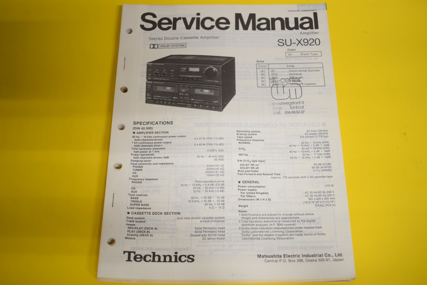 Technics SU-X920 Versterker Service Manual