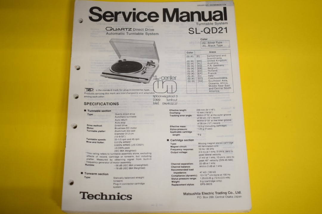 Technics SL-QD21 Platenspeler Service Manual