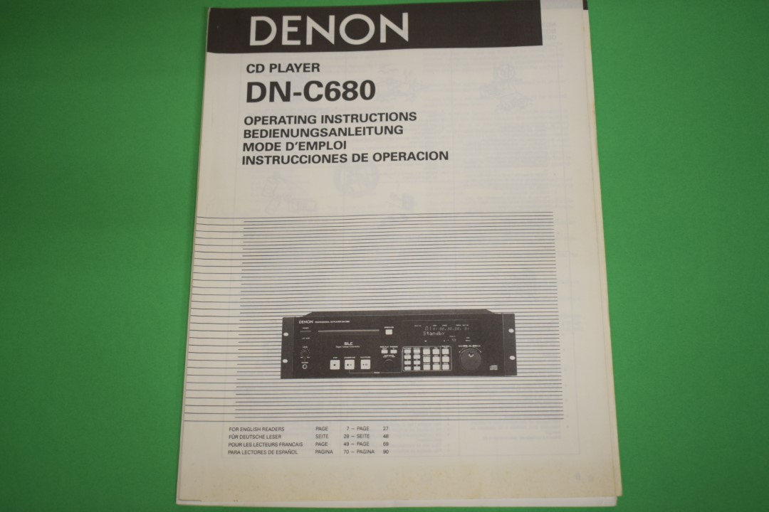 Denon DN-C680 CD Speler Gebruikershandleiding