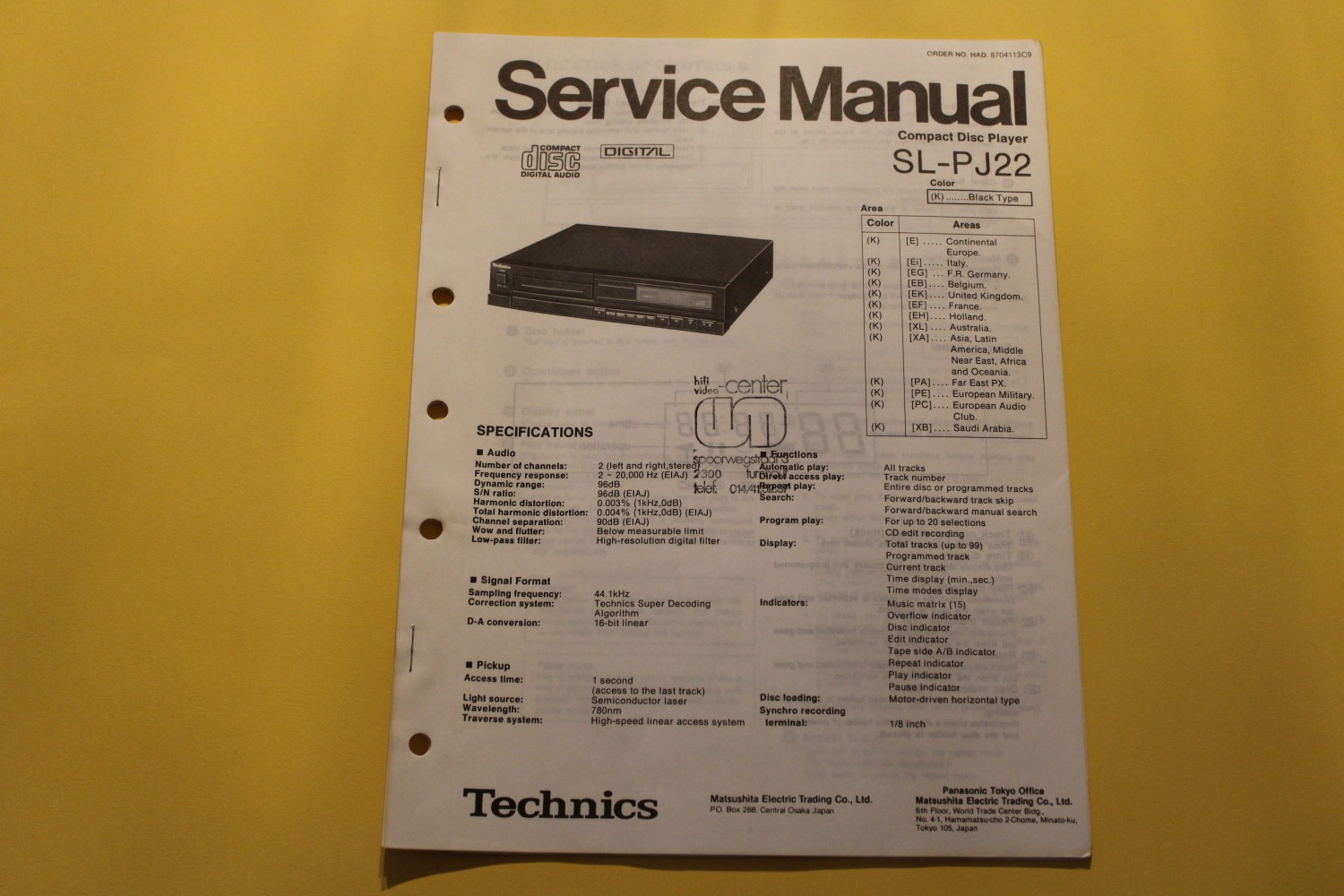 Technics SL-PJ22 CD-Speler Service Manual