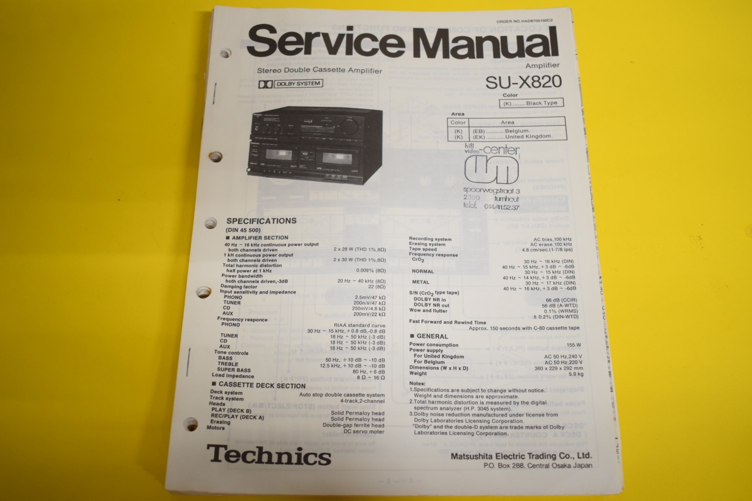 Technics SU-X820 Versterker Service Manual