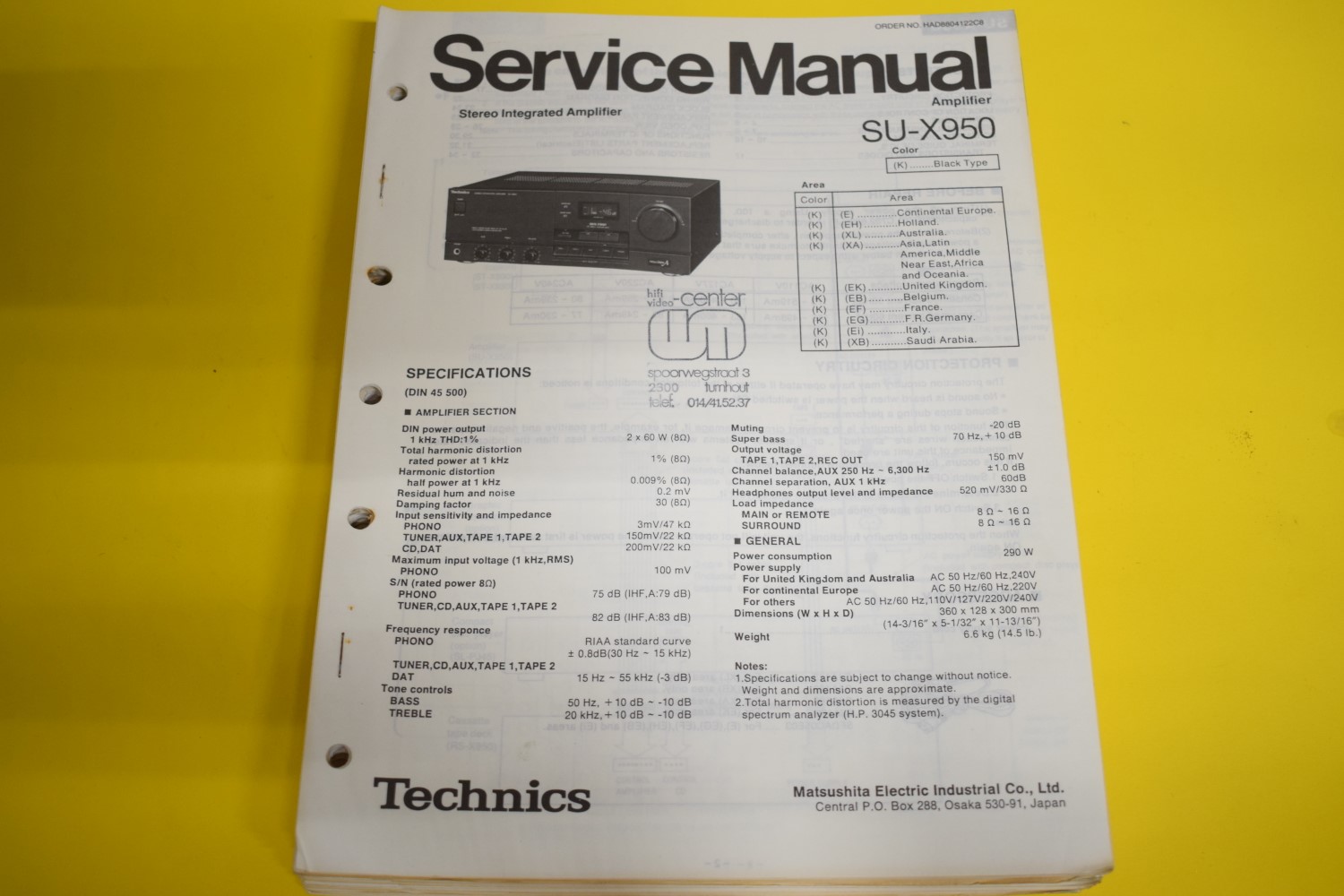 Technics SU-X950 Versterker Service Manual