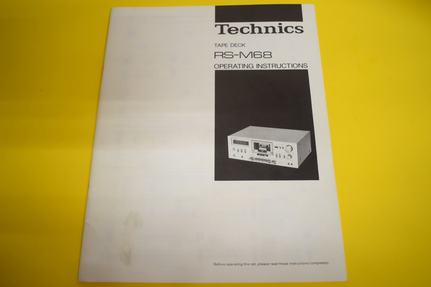 Technics RS-M68 cassettedeck Gebruikershandleiding