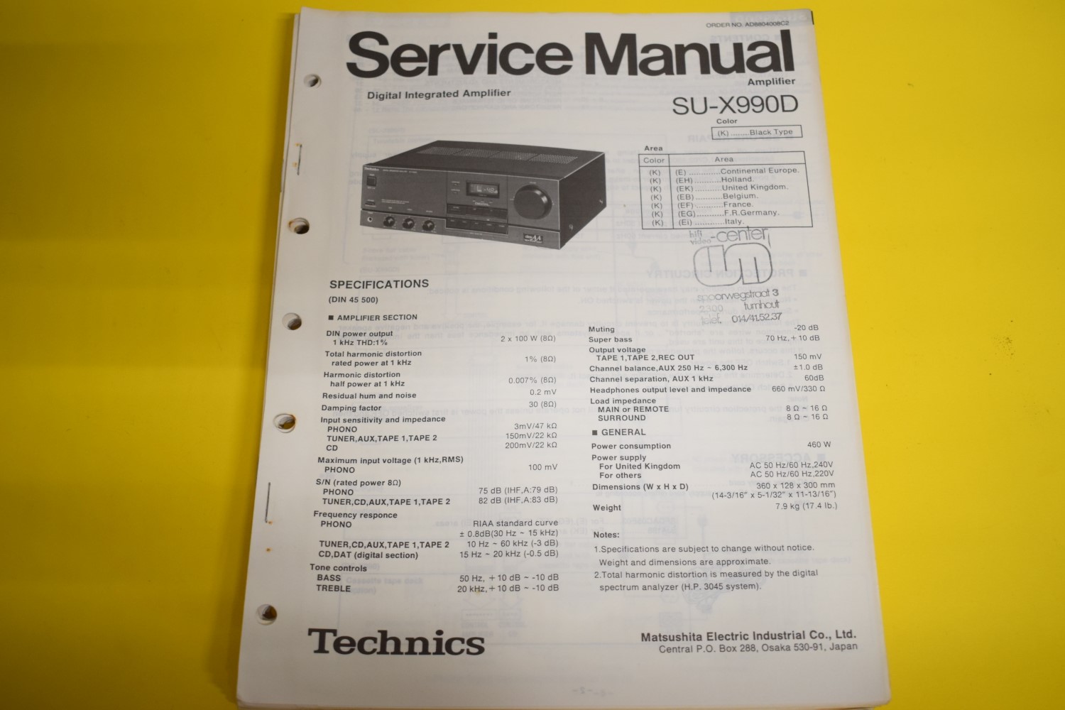 Technics SU-X990D Versterker Service Manual