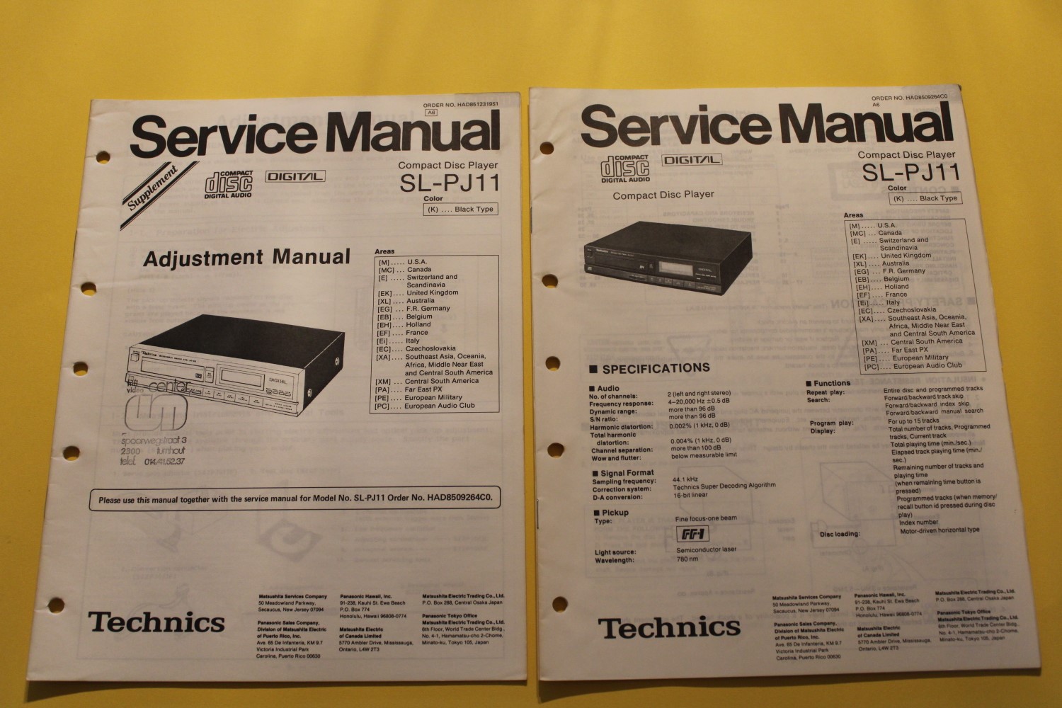 Technics SL-PJ11 CD-Speler Service Manual