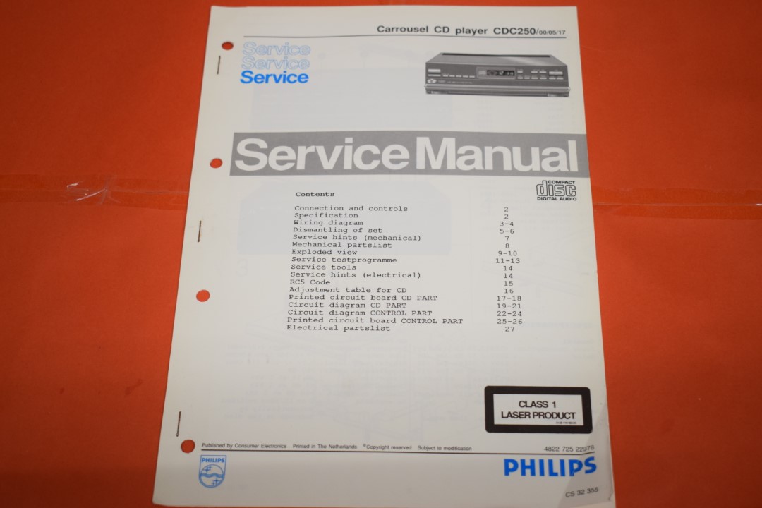 Philips CDC250 Carroussel CD-Speler Service Manual