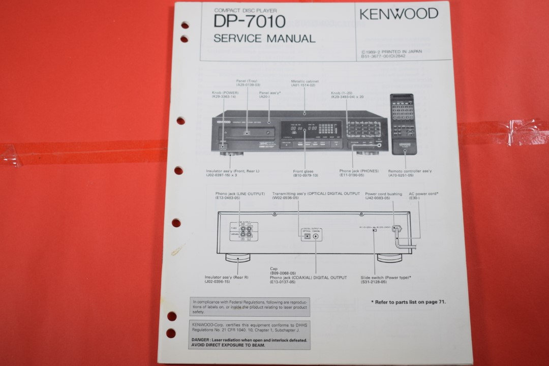 Kenwood DP-7010 CD-Speler Service Manual