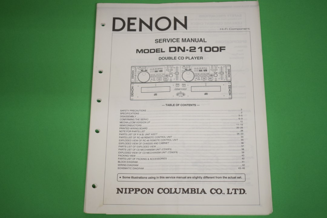 Denon DN-2100F Dubbel CD-Speler Service Manual